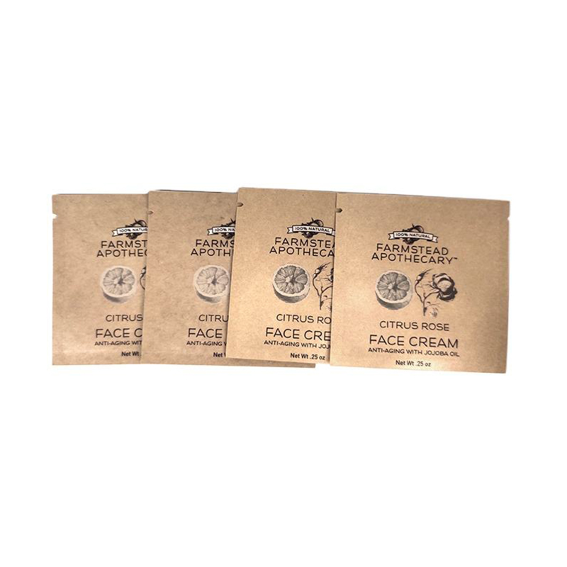 Páipéar Kraft beag agus málaí sachet scragall alúmanaim (séalaithe 3-taobh)